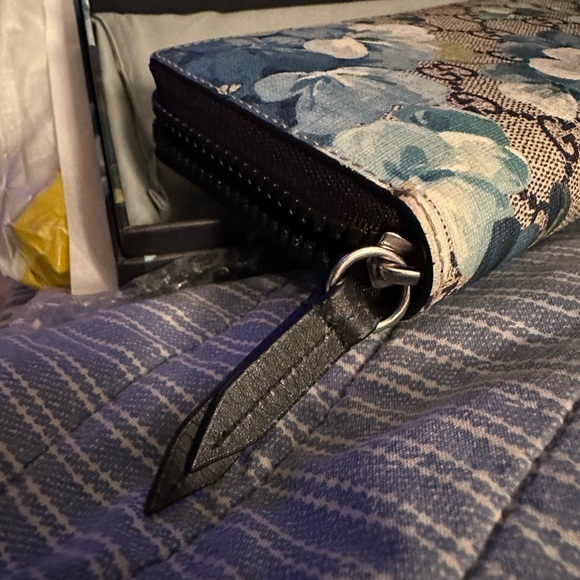 Gucci Supreme GG Monogram with Blue Floral Zippy Wallet - Made in Italy - NWT - Picture 13 of 17
